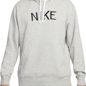 Nike Light Gray Pullover Hoodie with Black Logo Sz XL